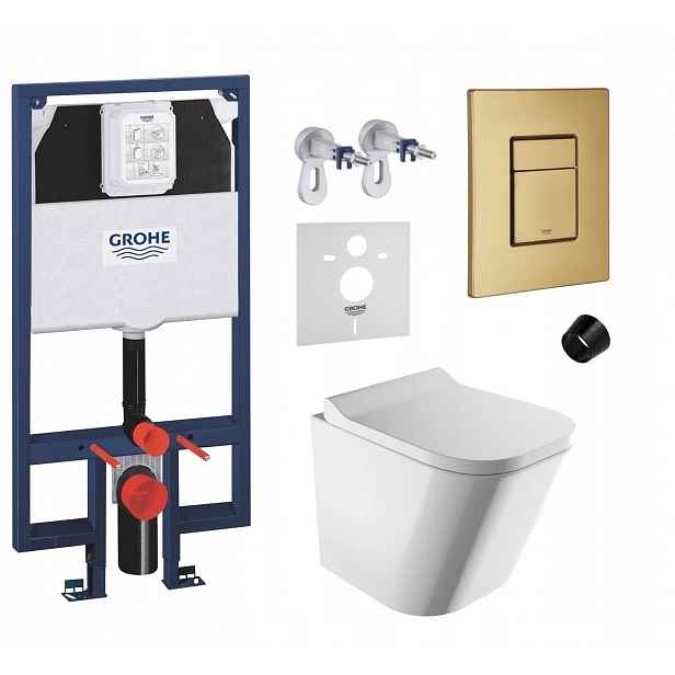 7v1 Podomítkový Wc set s podstavcem Grohe Slim Wc mísa Rim Omnires tlačítko