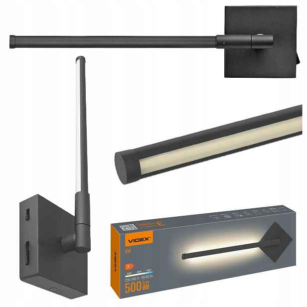 Led Nástěnná Lampa Videx WL041 5W 3000K-4000K-6000K 230V Černá