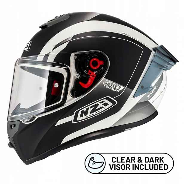 Motocyklová Přilba Nzi Trendy Stream Elegance White Black Tinted S Matt S