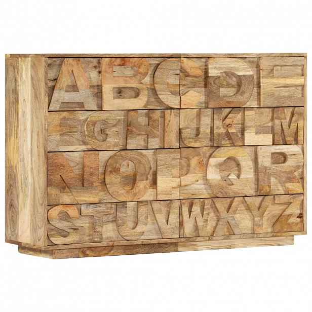 vidaXL Skříňka abeceda se 6 zásuvkami 120x35x79 cm masivní mangovník