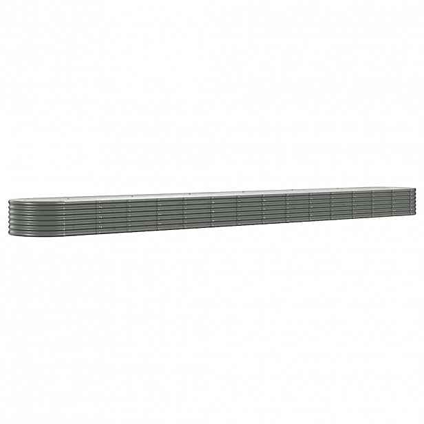 vidaXL Vyvýšený záhon pozinkovaná ocel 620x80x36 cm šedý