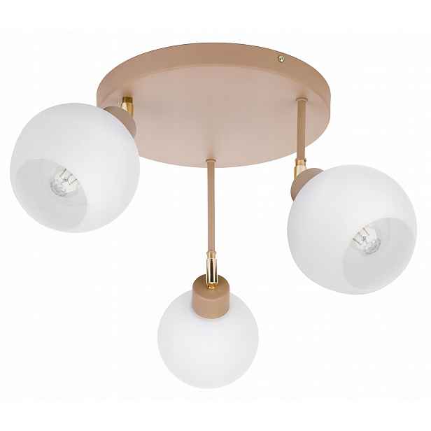 Závěsná Stropní Lampa Stropní Svítidlo Lustr Ruch 3x E27 Kašmír béžová stínidlo Kula