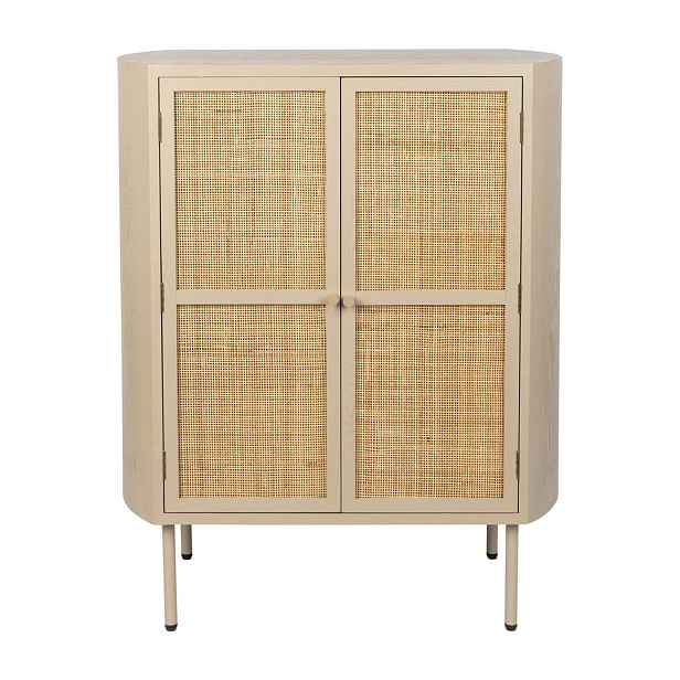 Krémová ratanová skříňka 80x100 cm Amaya – White Label
