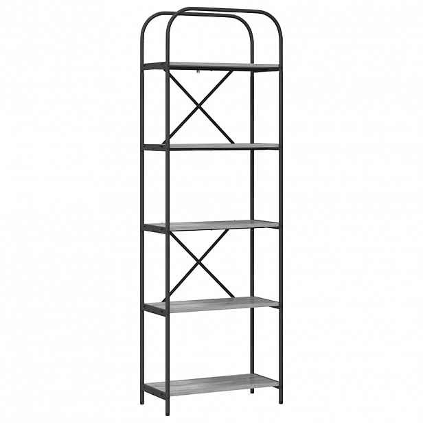 vidaXL Knihovna 5 úrovní 60 x 30 x 183 cm Kompozitní dřevo Šedá Sonoma