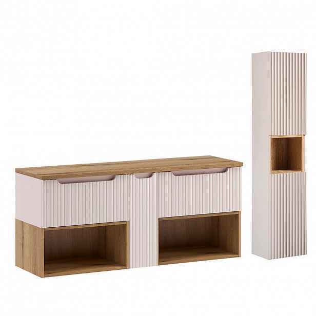 Petits-meubles KOUPELNOVÝ NÁBYTEK 140.4cm Riva 2er-Set Kašmír
