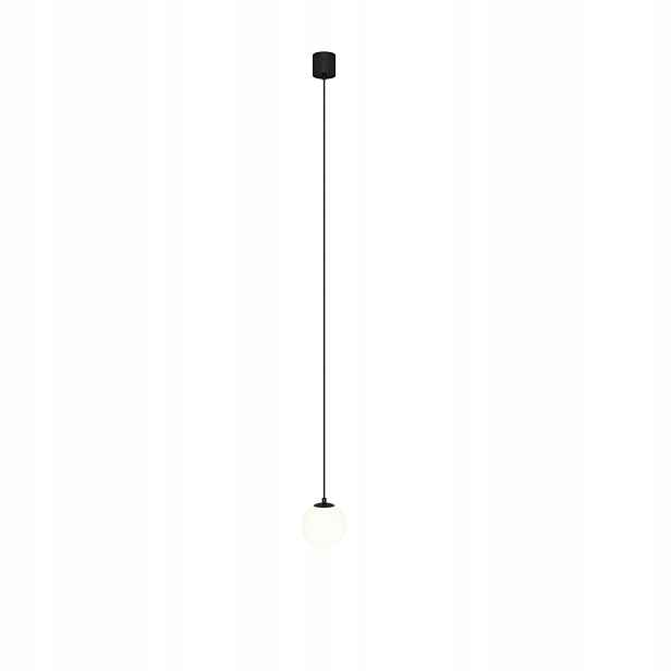 Závěsná Led lampa černá skleněná bílá koule neutrální barva 10 cm Maytoni