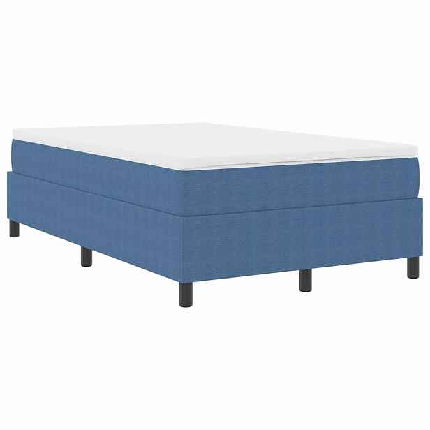 vidaXL Postel s boxspringem Modrá a bílá 120 x 200 cm Žebrovaná látka