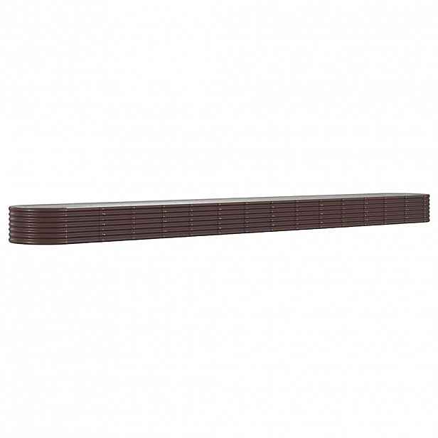 vidaXL Vyvýšený záhon pozinkovaná ocel 620x80x36 cm hnědý