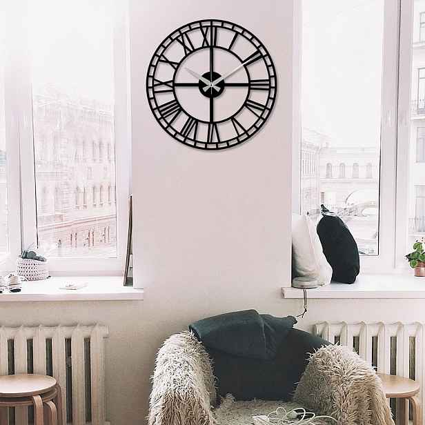 Wallity Nástěnné kovové hodiny Enzoclock S002 černé