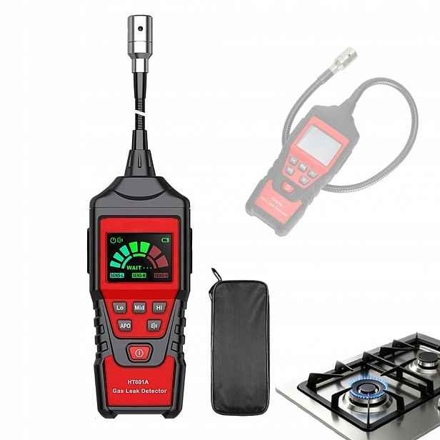 HT601A Měřič Koncentrace Plynů Detektor Úniku LCD S Automatickým Resetováním