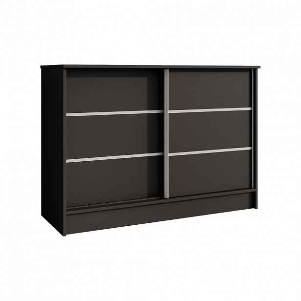 Beautysofa KOMODA Mirela se 2 posuvnými dvířky, 120 cm, černá