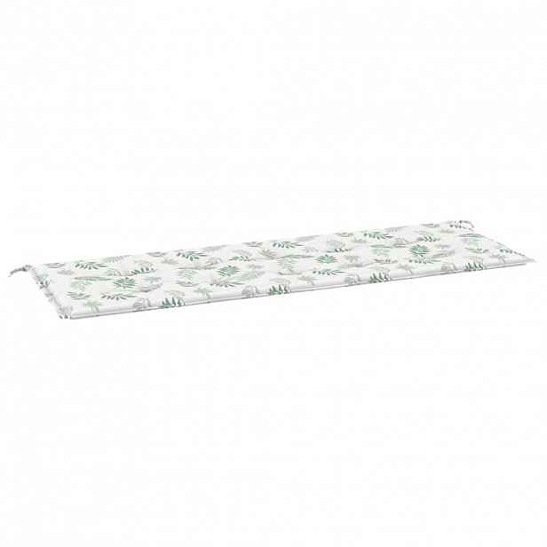 vidaXL Poduška na zahradní lavici vzor listů 150x50x3 cm látka oxford