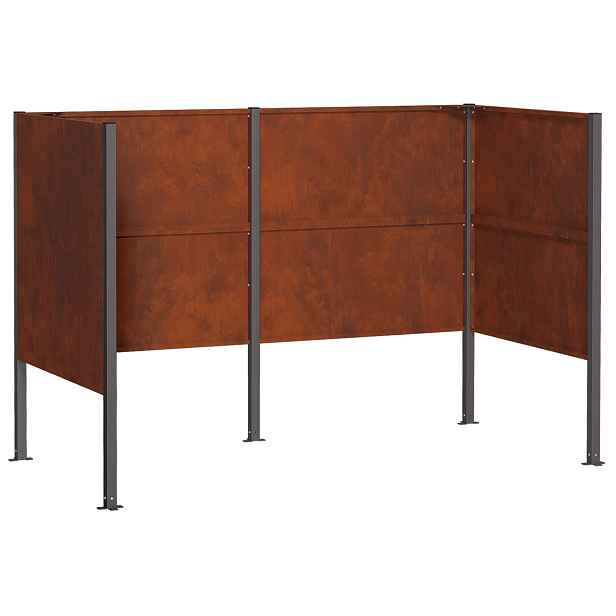 vidaXL Zástěna na popelnice 167 x 85 x 113 cm Povětrnostně odolná ocel