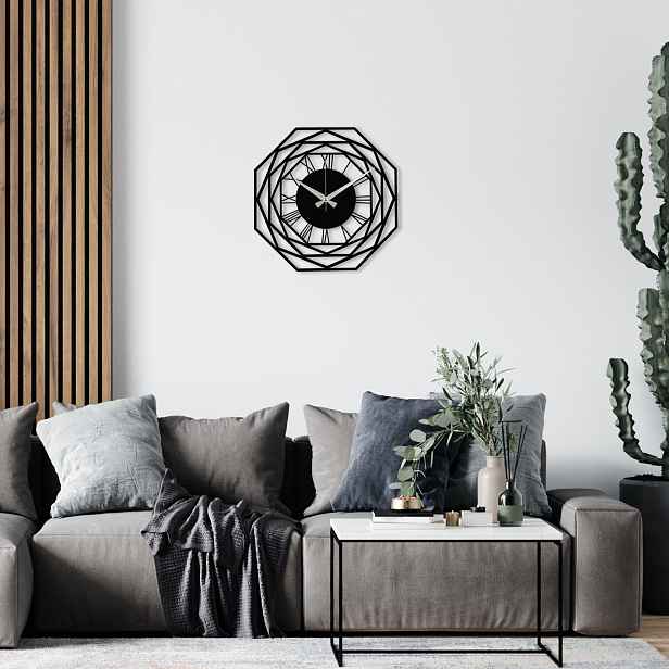 Wallity Nástěnné kovové hodiny Enzoclock S012 černé