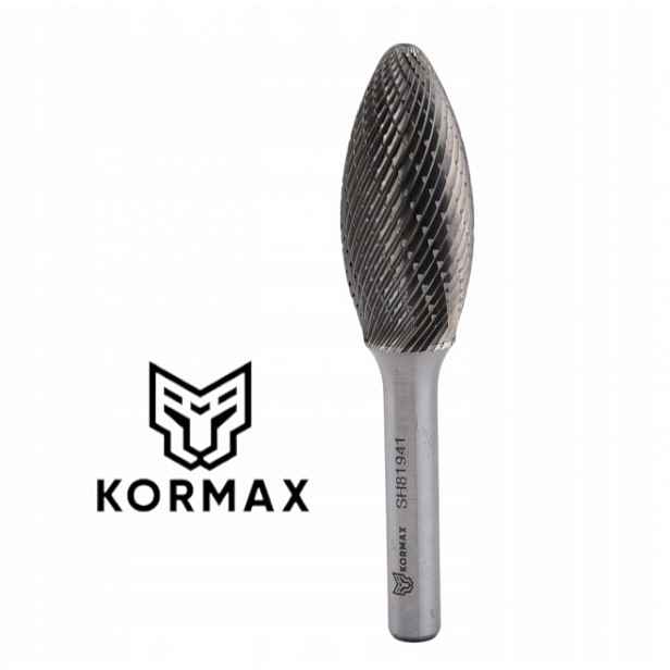 Fréza 19 mm plamenový rotační pilník H 19x41x85 stopka 8 mm karbid Kormax