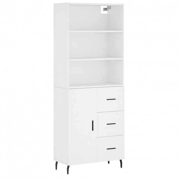vidaXL Skříň highboard bílá 69,5 x 34 x 180 cm kompozitní dřevo