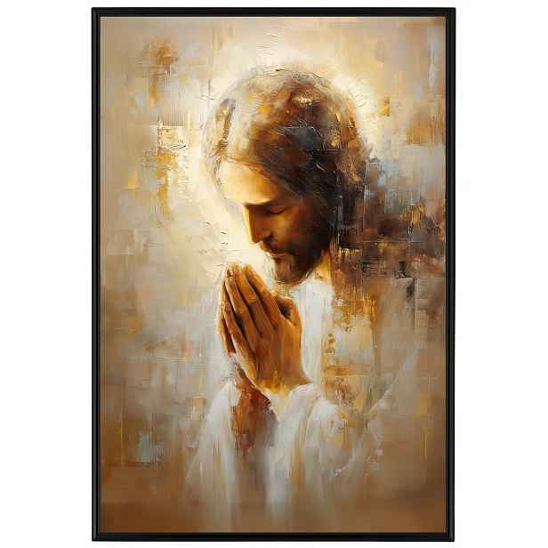 Plakát Rámeček Hliník Ježíš Kristus Modlitba Náboženské Umění 40x60