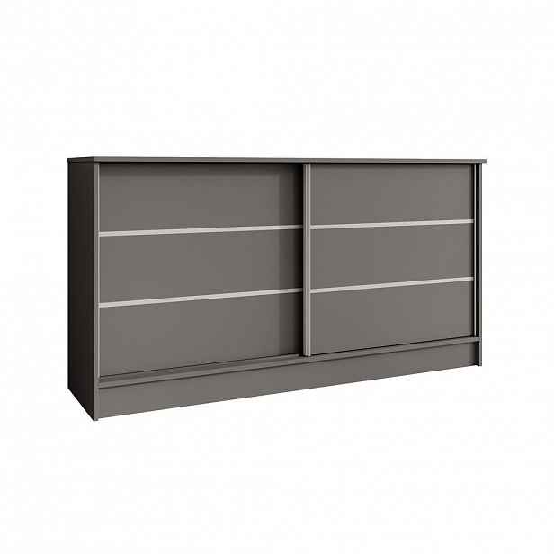 Beautysofa KOMODA Mirela se 2 posuvnými dvířky, 160 cm, grafit