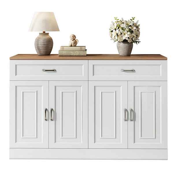 Modenvie SIDEBOARD z dřevotřísky, 120/35/80,5 cm, bílá a v dekoru dřeva