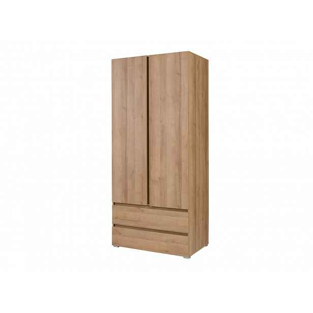 Šatní skříň se šuplíky 92 cm LIONU - dub riviera