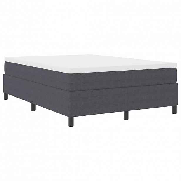 vidaXL Postel s boxspringem Tmavě šedá a bílá 140 x 190 cm