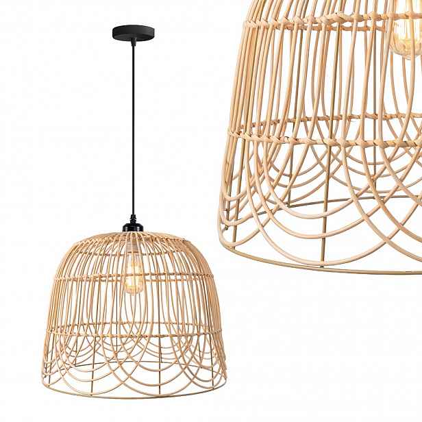 Závěsná Lampa Toolight Boho Přírodní Ratan Hnědá 40 cm Jednoduchá