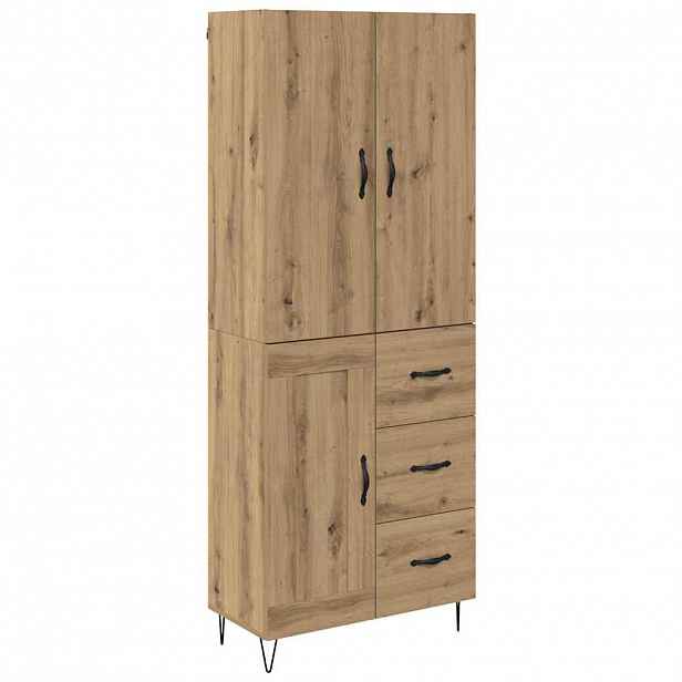 vidaXL Vysoký bufet 2 ks Artisanový dub 69,5 x 34 x 180 cm