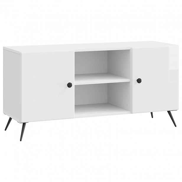 vidaXL Televizní skříň 102 x 34,5 x 50 cm Bílá s vysokým leskem