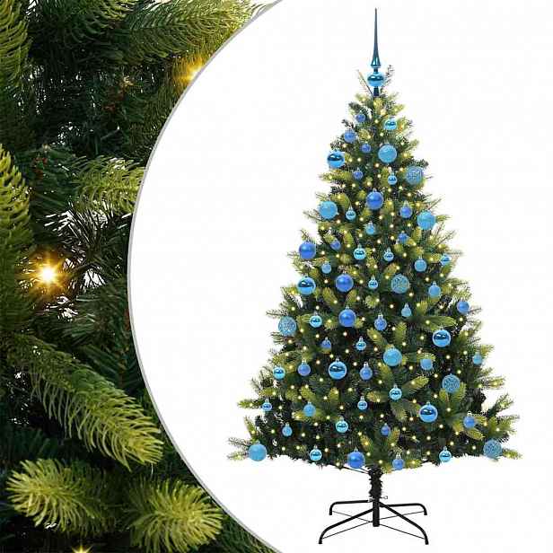 vidaXL Umělý skládací vánoční stromeček 300 LED Zelená 180 cm PVC a PE