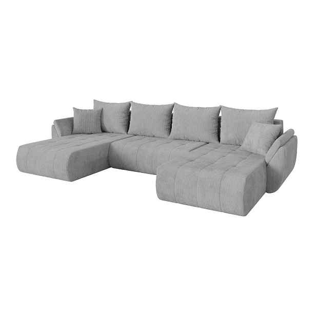 ALTDECOR SEDACÍ SOUPRAVA DO U s funkcí spaní a úložným prostorem TOKO-U 378x194x86 šedá manšestr