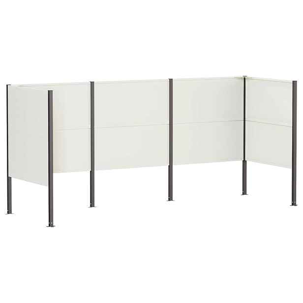 vidaXL Zástěna na popelnice 249 x 85 x 113 cm Ocel Bílá