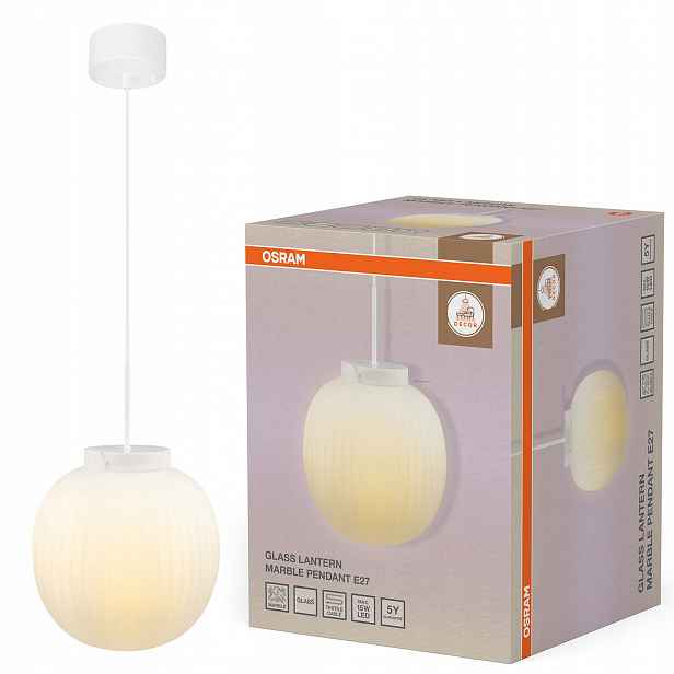 Závěsná stropní lampa Zwis Lampa E27 Bílá Decor Osram