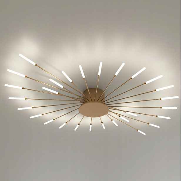 Zyrandol Złota Wiszaca Led Lampa Sufitowa Do Salonu 4500K Nowoczesna 28W