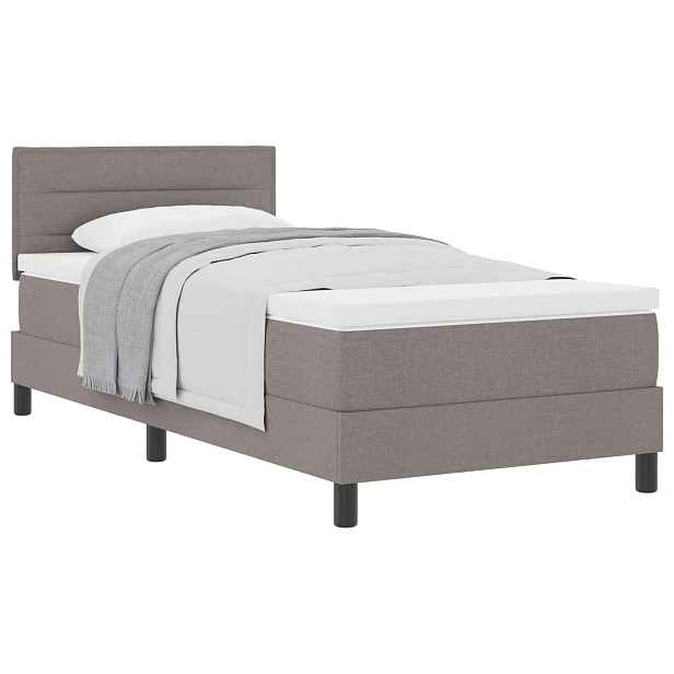 vidaXL Postel s boxspringem s čelo Taupe 90 x 190 cm textil