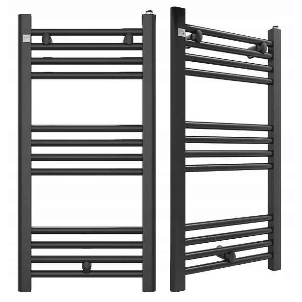 Koupelnový Radiátor 40/80 cm Černý Žebříkový Radiátor Moderní Puerto