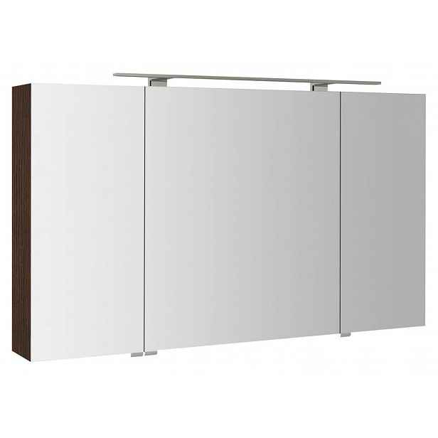Sapho Mirró - Zrcadlová skříňka s LED osvětlením 120x70x16 cm, 3x dvířka, borovice rustik MC121-0016