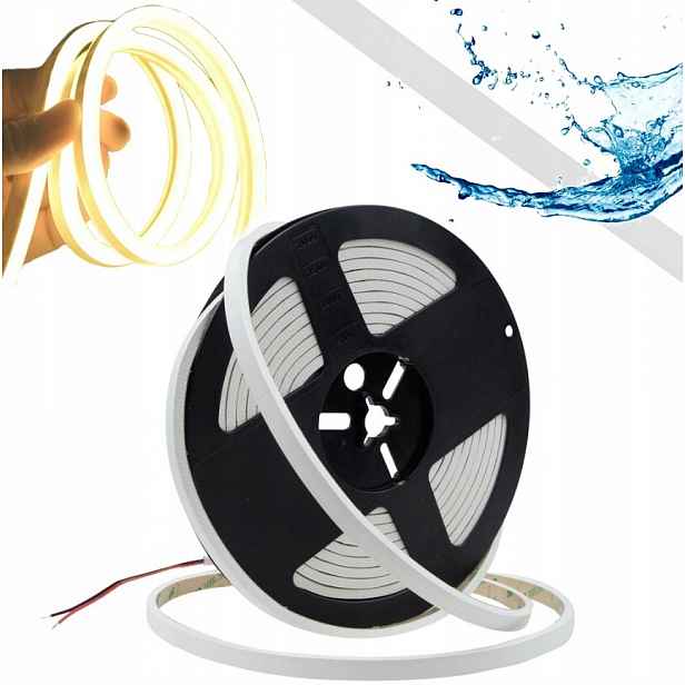Venkovní Led pásek 24V Neon Cob 480LED/m Neutrální 7W/m 310lm/m IP67 5M