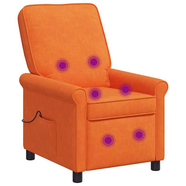 vidaXL Polohovací masážní křeslo Oranžová 69 x 95 x 101 cm Textil