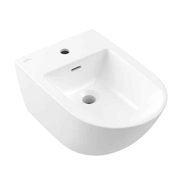 Villeroy & Boch Antao - Závěsný bidet s přepadem, otvor pro baterii, CeramicPlus, Stone White 541100RW