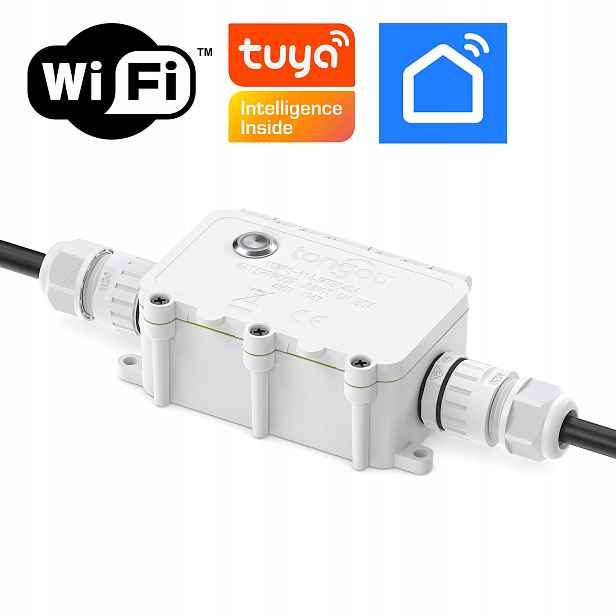 WiFi relé 16A Vodotěsná plechovka IP67 Tuya Smart Life měření proudu