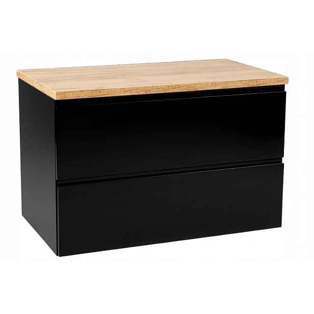 Závěsná koupelnová skříňka 80x50 cm s masivní deskou pod umyvadlo na desku