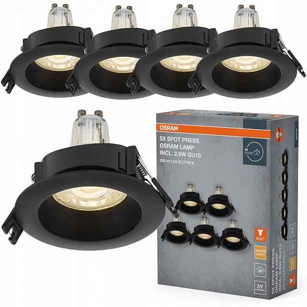 5x Stropní Led svítidlo Kulaté Stropní Svítidlo GU10 2.6W 200lm 2700K Osram