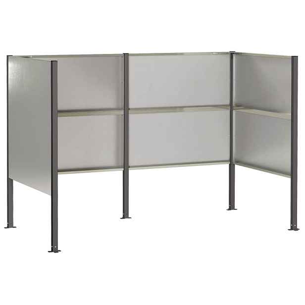 vidaXL Zástěna na popelnice 167 x 85 x 113 cm Nerezová ocel Stříbrná