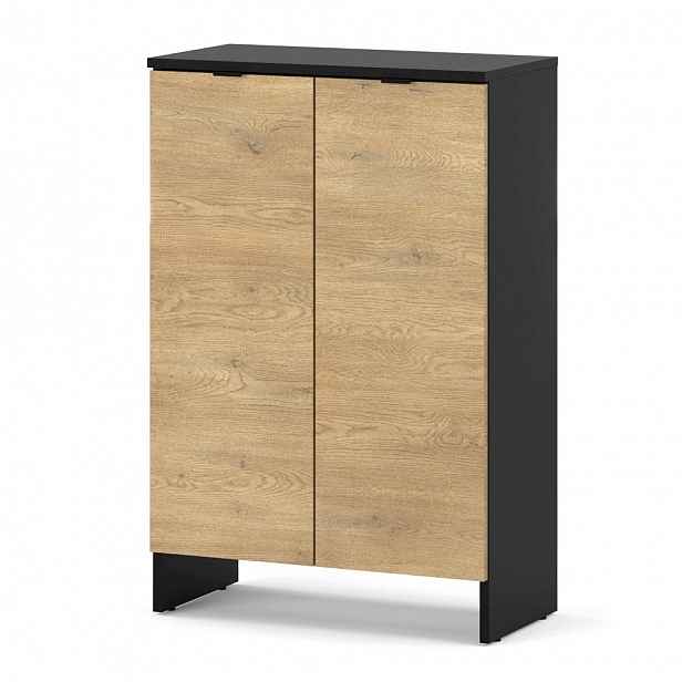 Komoda Černý Dub Cremona 60 CM 2 Dvířka Moderní Skříňka Do Obývacího Pokoje Ložnice