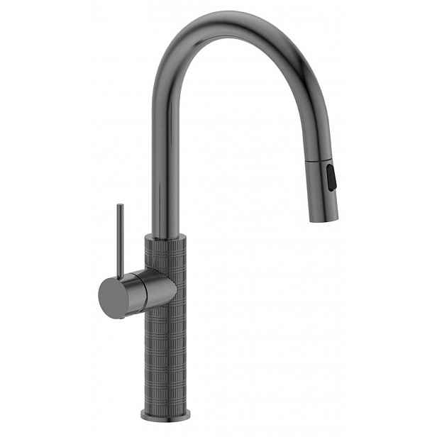 Sapho - Dřezová baterie, s výsuvnou sprškou, gun metal FR576GM