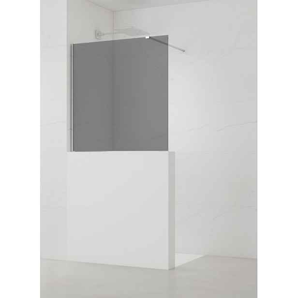 Sprchová zástěna SAT Walk-in 120x100 cm na sníženou příčku chrom SATBWIS120KSPR