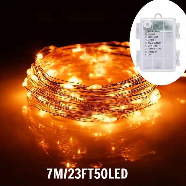 TEMU 1ks LED Řetězová Světla ve Tvaru Pohádkových Světýlek s Bateriovým - 50/300 LED Pohádková Světýlka, Vhodná pro Vnitřní a Venkovní Dekoraci,
