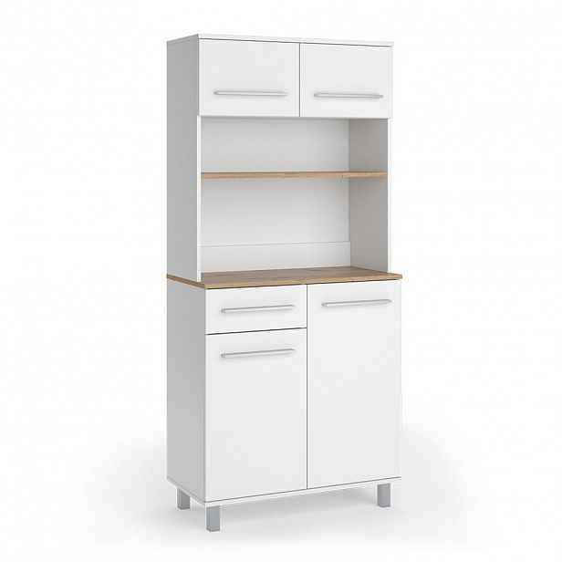 Vicco KUCHYŇSKÝ BUFET Pure, Bílá/Řemeslný dub, 80.2 x 177 cm