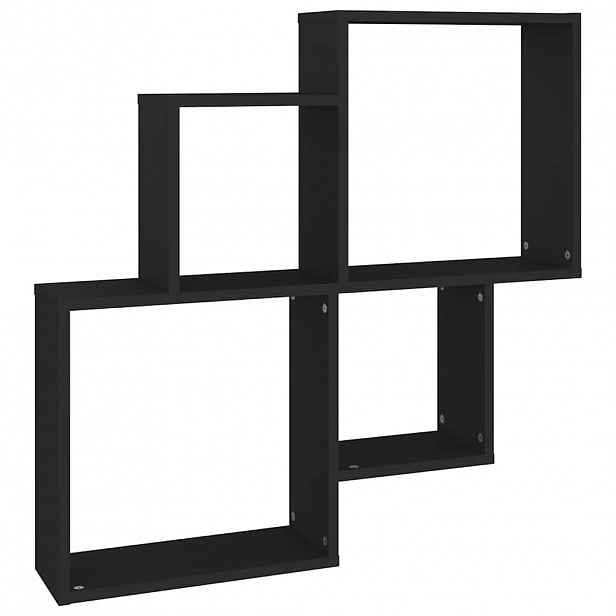 vidaXL Nástěnná čtvercová police černá 80x15x78,5 cm kompozitní dřevo