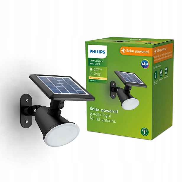 Zahradní Led lampa Solární fasádní svítidlo Jivix 1,4W Senzor Philips